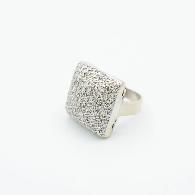 Inel vintage, aur 18K si pavaj diamante