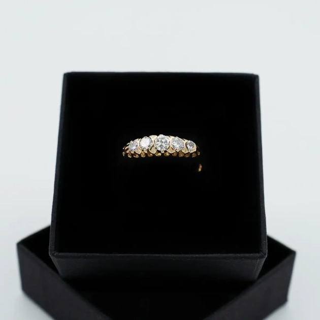 Inel vintage aur roze 18K si diamante 0.6 ct