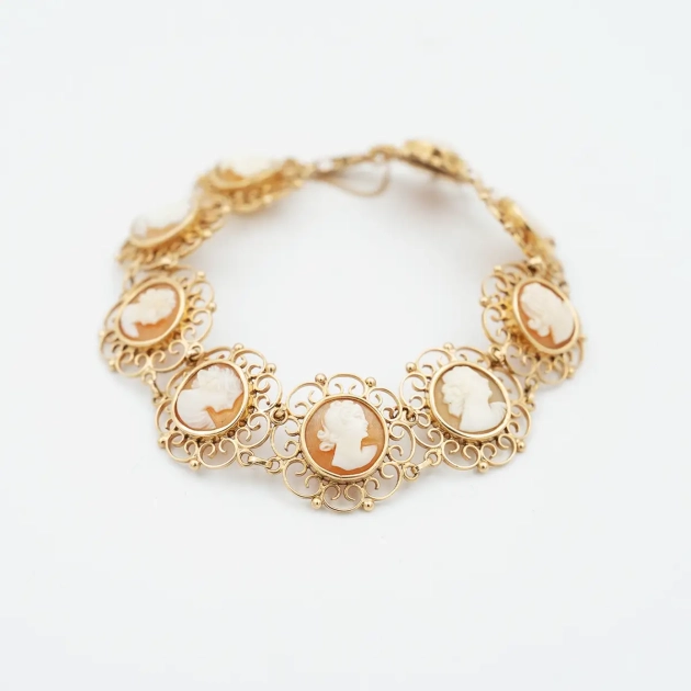 Bratara aur 18K si camee autentice