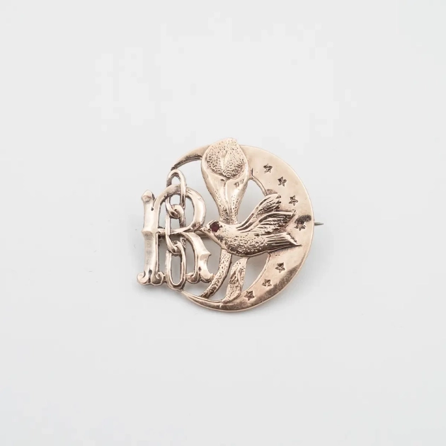 Brosa vintage aur 14K