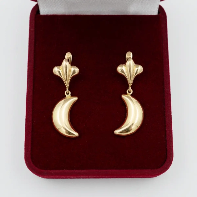 Cercei aur 18K cu semiluna