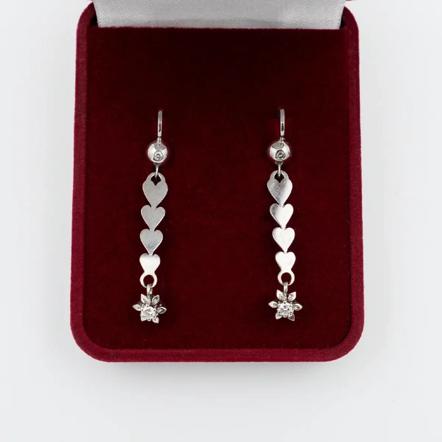 Cercei aur 18K si diamante 0.12 ct