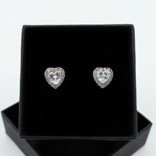 Cercei stud aur 18K si cubic zirconia