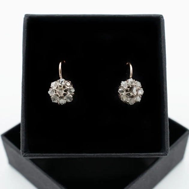 Cercei vintage aur 14K si diamante 0.5 ct