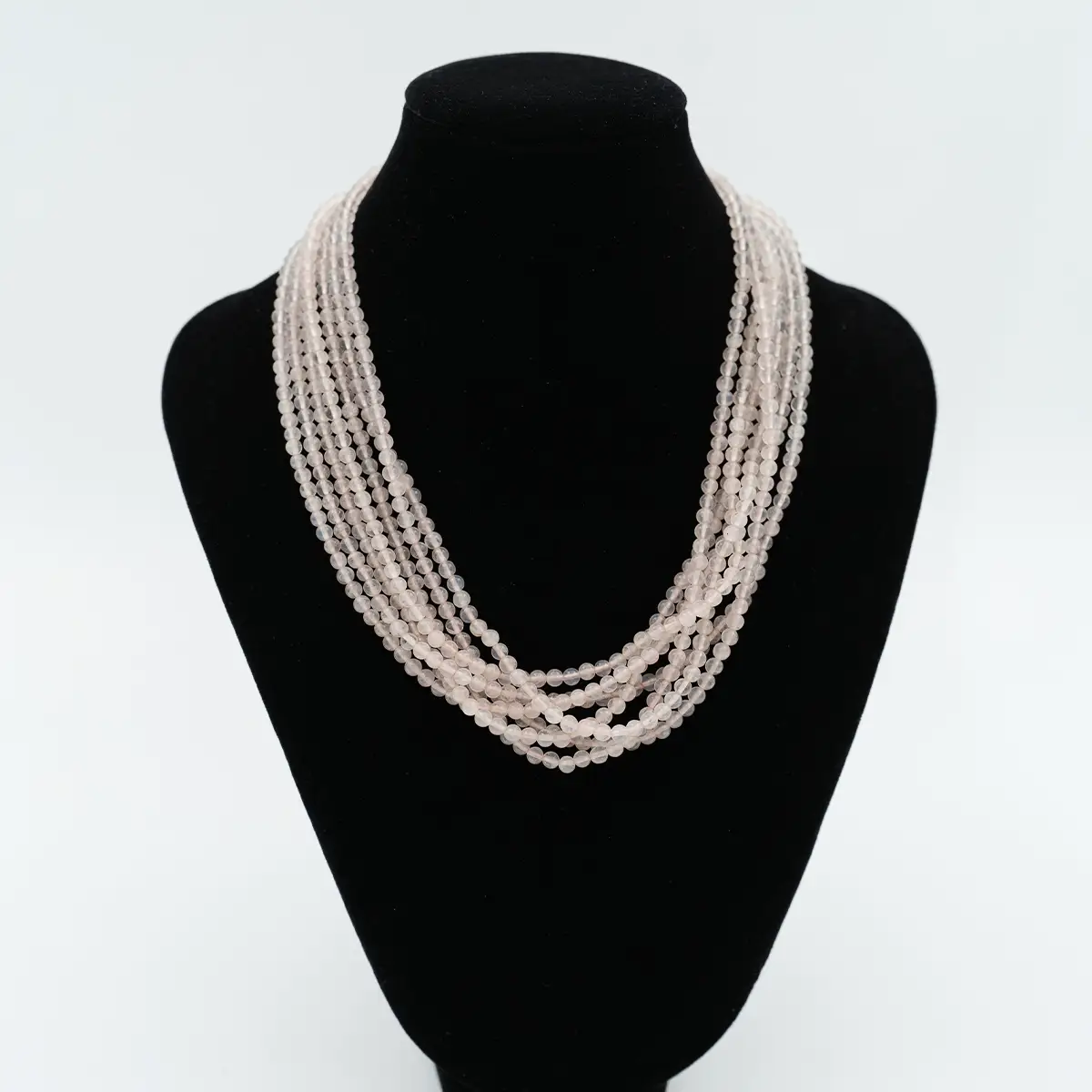 Colier quartz roz si aur 18K