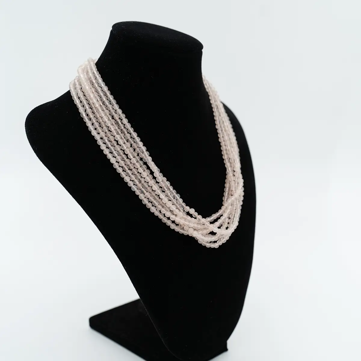 Colier quartz roz si aur 18K - imagine 2