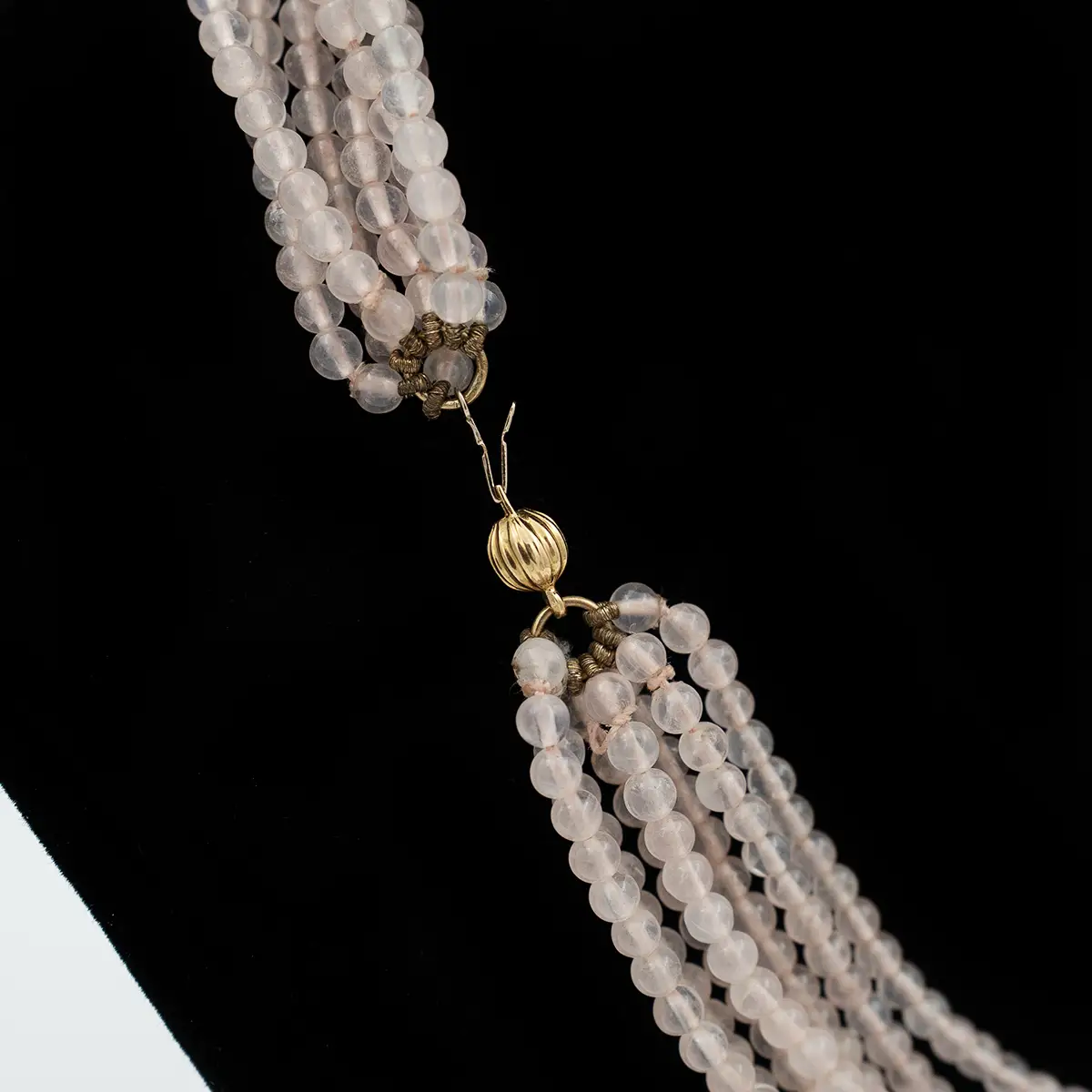 Colier quartz roz si aur 18K - imagine 3