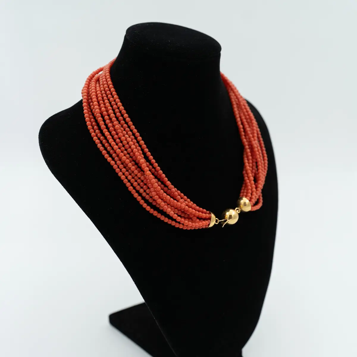 Colier vintage, coral natural fara tratament si aur 18K - imagine 2