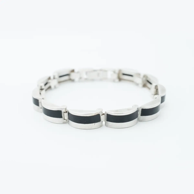 Bratara argint si onix negru