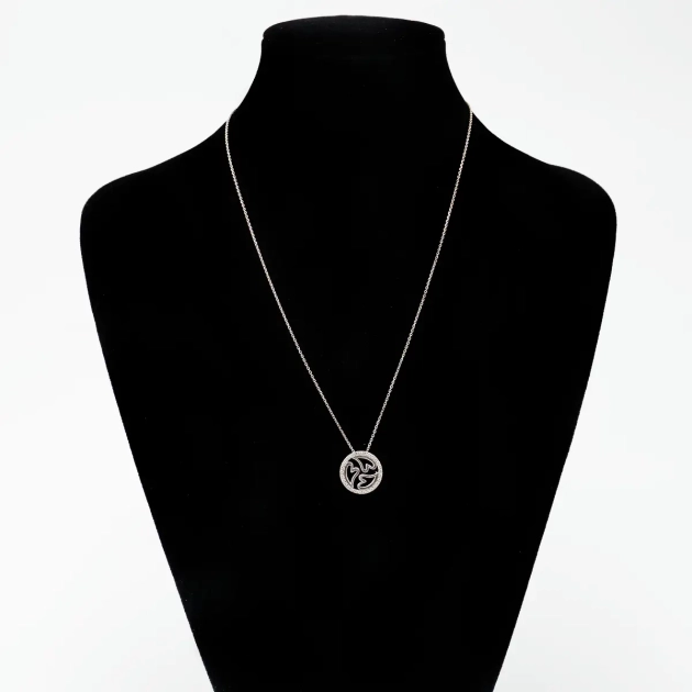 Colier aur alb 14K si cubic zirconia