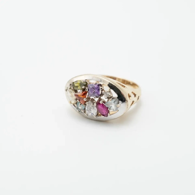 Inel cocktail, aur 14K