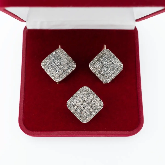 Set aur 9K si diamante 1.5 ct