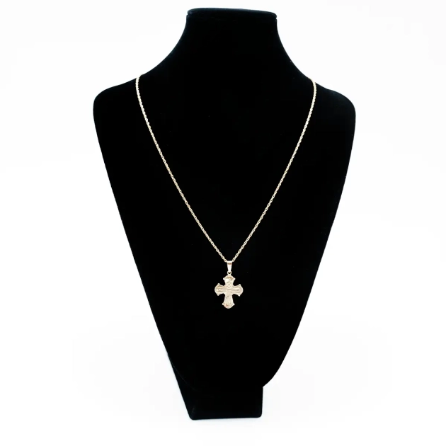 Colier aur 14K si cruciulita aur 9K