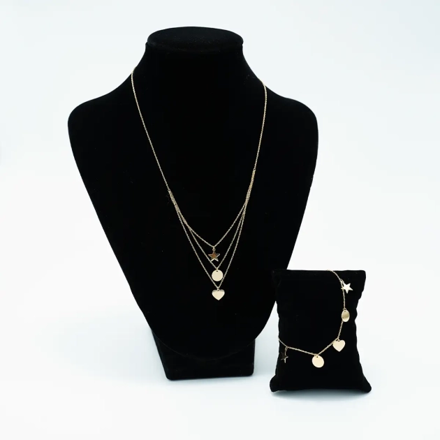 Set, colier si bratara aur 18K