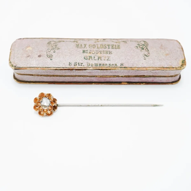 Ac de cravata aur 14K si diamant