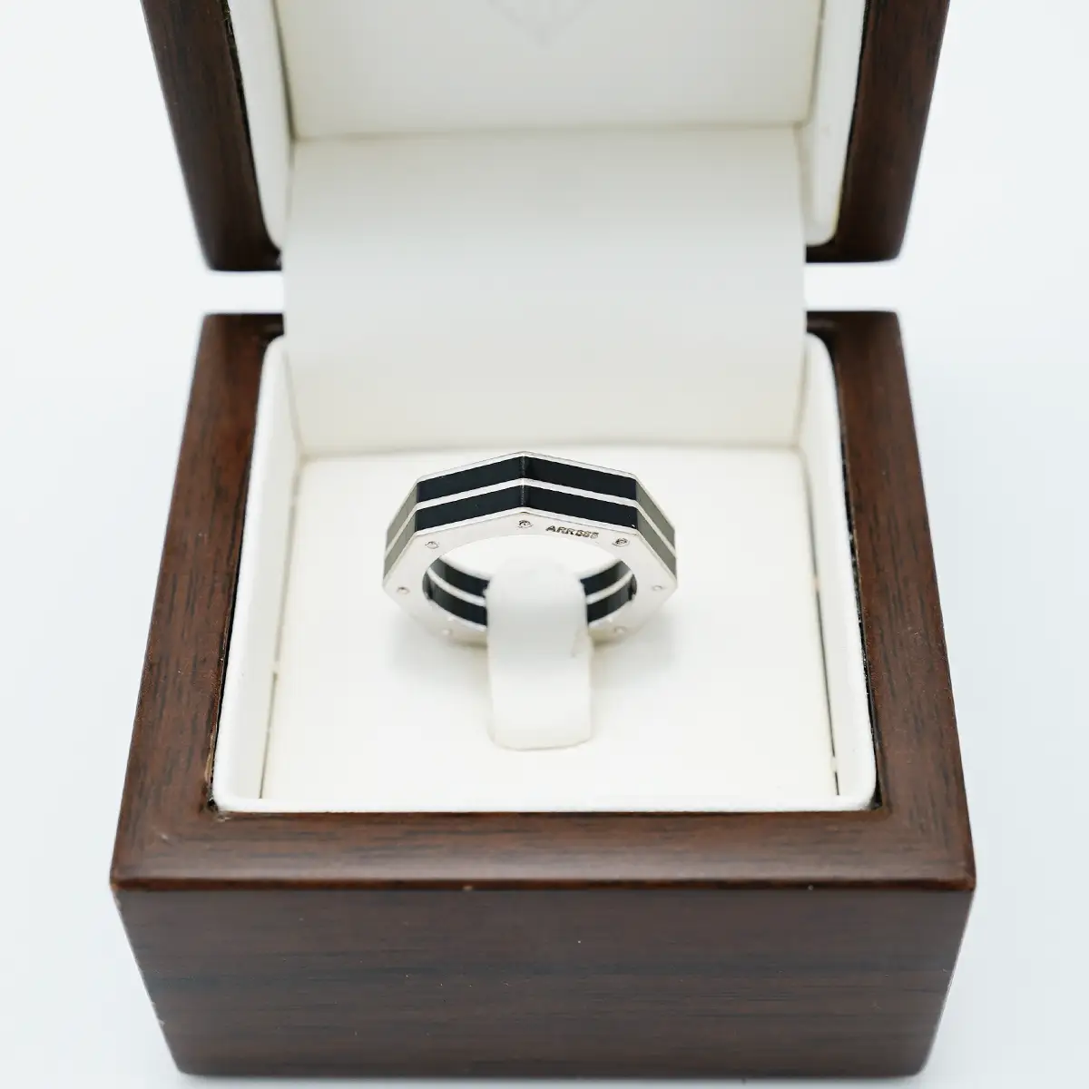 Inel aur 14K si rasina epoxidica neagra - imagine 3