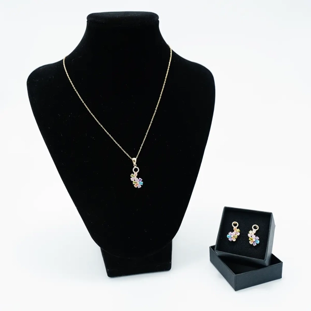 Set aur 14K si cristale multicolore