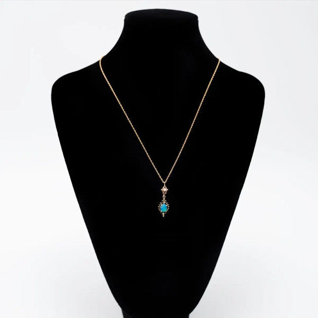 colier aur cu opal