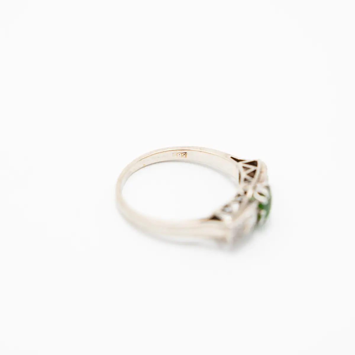 Inelul Art Deco, aur 14K, diamante si peridot - imagine 4