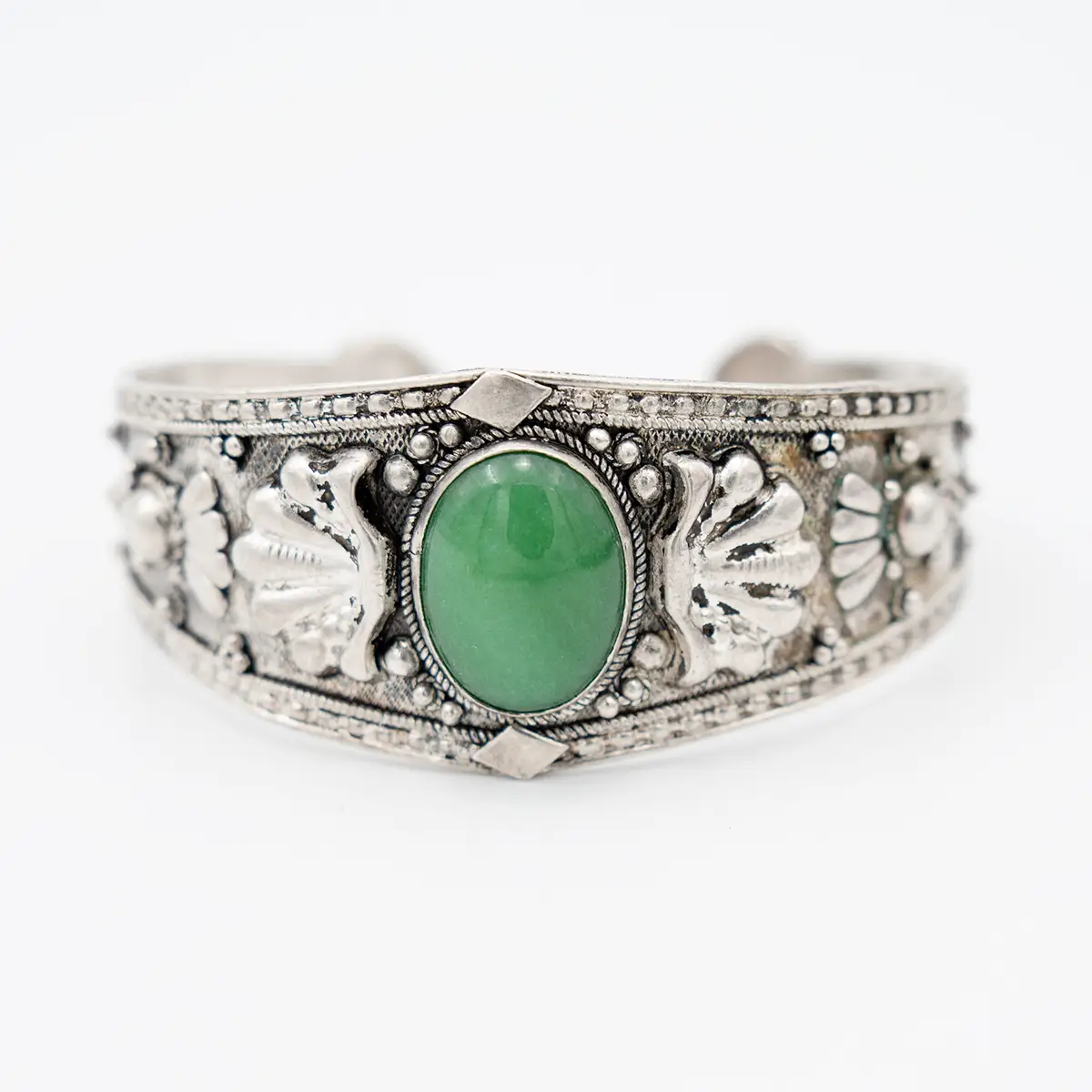 Bratara vintage argint si agat verde - imagine 2