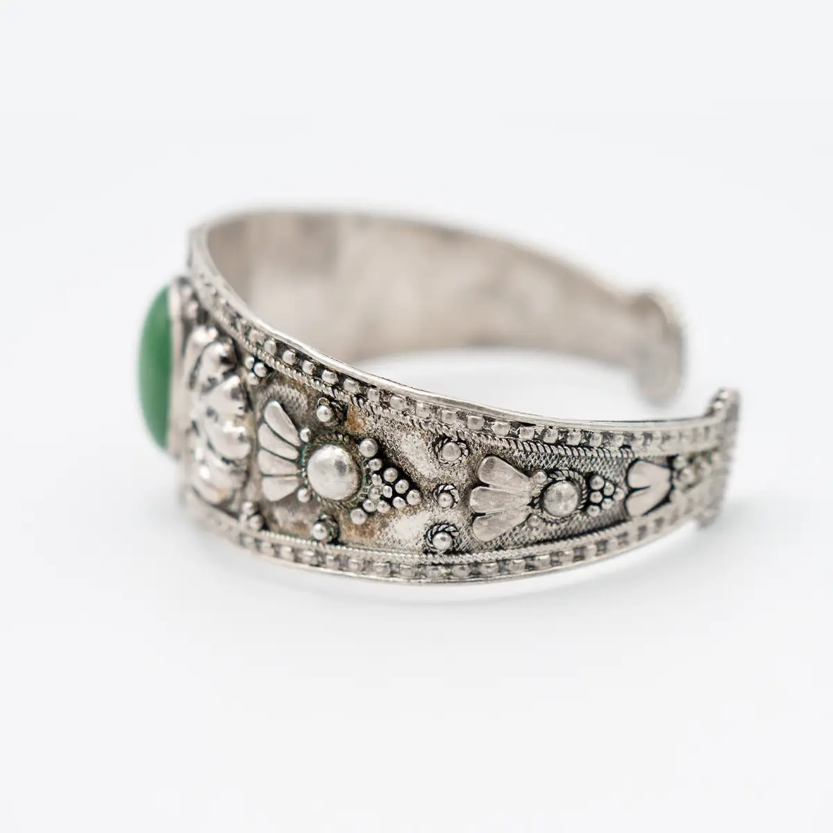 Bratara vintage argint si agat verde - imagine 3